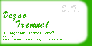 dezso tremmel business card